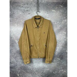 POLO RALPH LAUREN CORDUROY VINTAGE 90’s HARRINGTON MEN’S JACKET BEIGE SIZE M